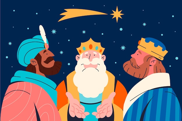 Platte illustratie voor reyes magos