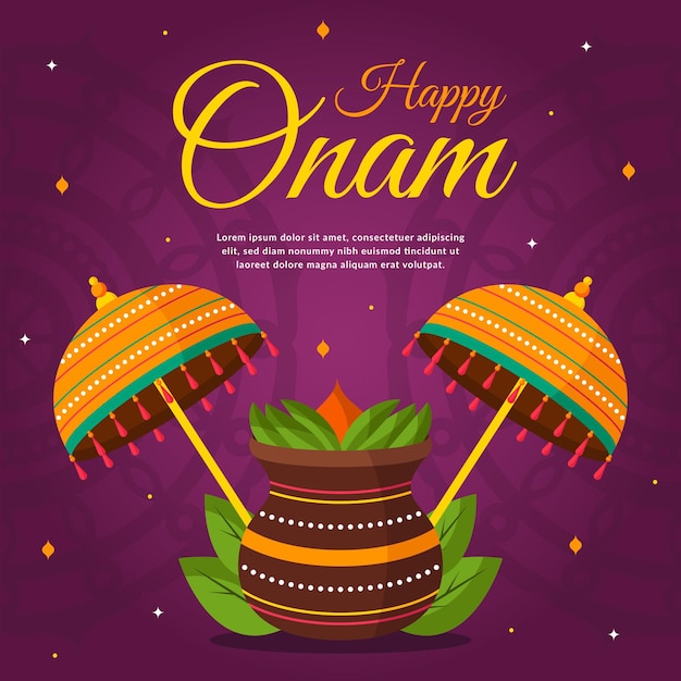 Platte Indiase onam illustratie