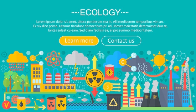 Platte infographic ecologie concept