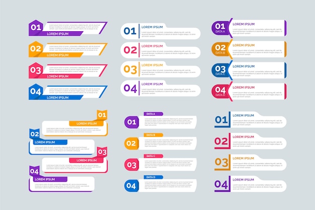 Platte infographic elementenset