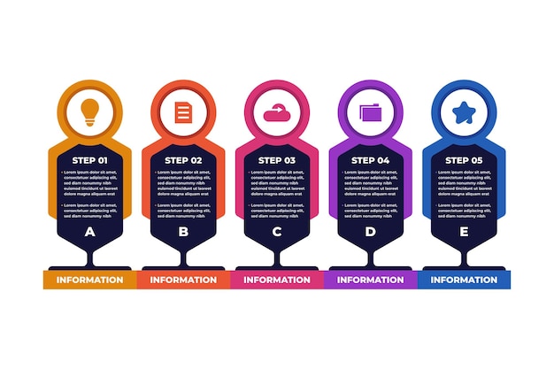 Platte infographic-sjabloon voor bedrijf