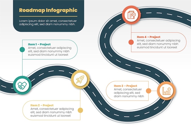 Vector platte infographic sjabloon voor stappenplan