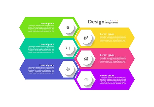 Platte infographic zakelijke elementsjabloon kleurrijk