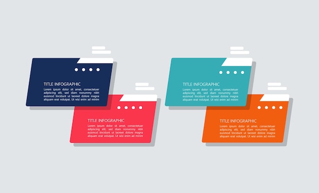 Platte inhoudsopgave infographic gratis vector stap voor stap
