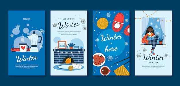Platte instagram verhalencollectie voor het winterseizoen
