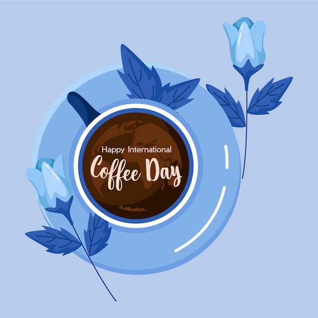 Platte internationale dag van koffie
