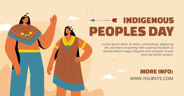 Vector platte internationale dag van 's werelds inheemse volkeren social media postsjabloon