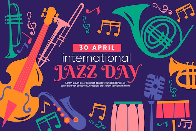 Platte internationale jazzdag illustratie