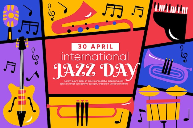 Vector platte internationale jazzdag illustratie