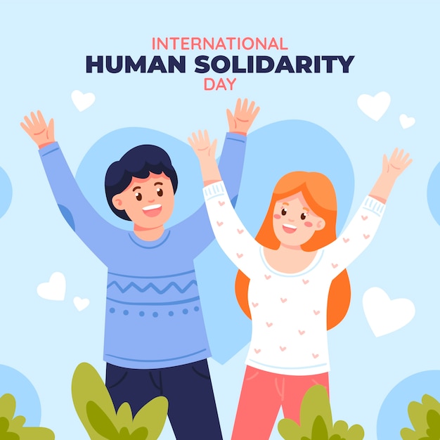 Platte internationale menselijke solidariteit dag illustratie