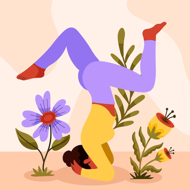 Platte internationale yoga dag illustratie