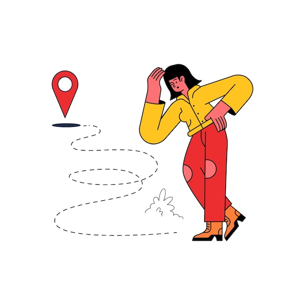 Platte kaartpictogram geolocatie