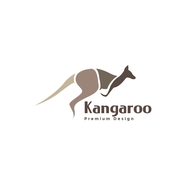Platte kangoeroe unieke sprong logo symbool pictogram vector grafisch ontwerp illustratie idee creatief
