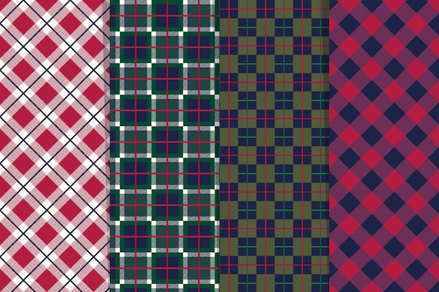 Platte kerst geruite patroonontwerp