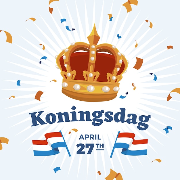 Vector platte koningsdag illustratie