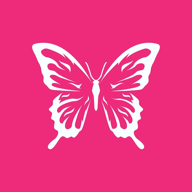 Platte kunst vlinder logo ontwerp vector grafisch symbool pictogram teken illustratie creatief idee