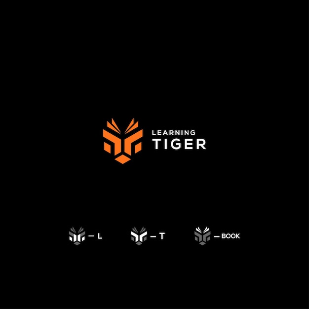 Vector platte leren logo sjabloon tijger