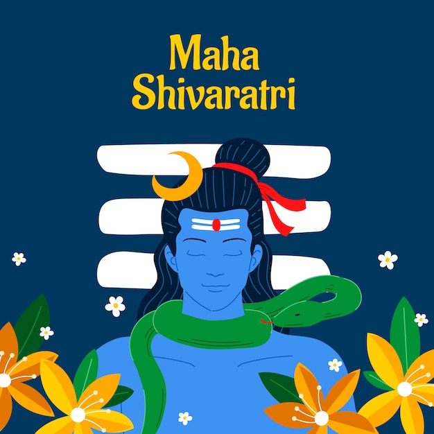 Vector platte maha shivaratri illustratie