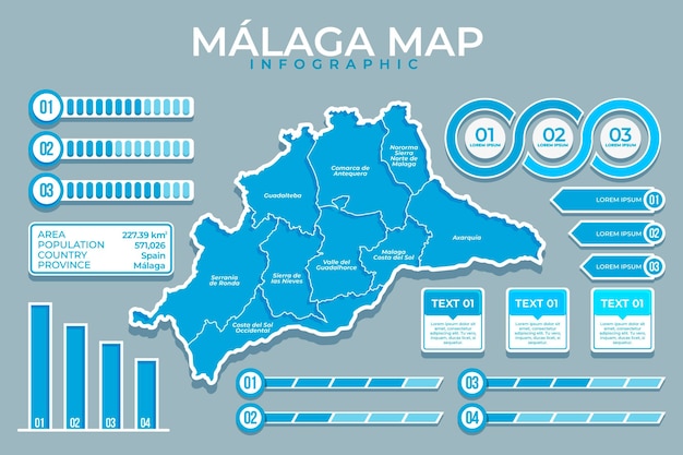 Platte málaga kaartsjabloon