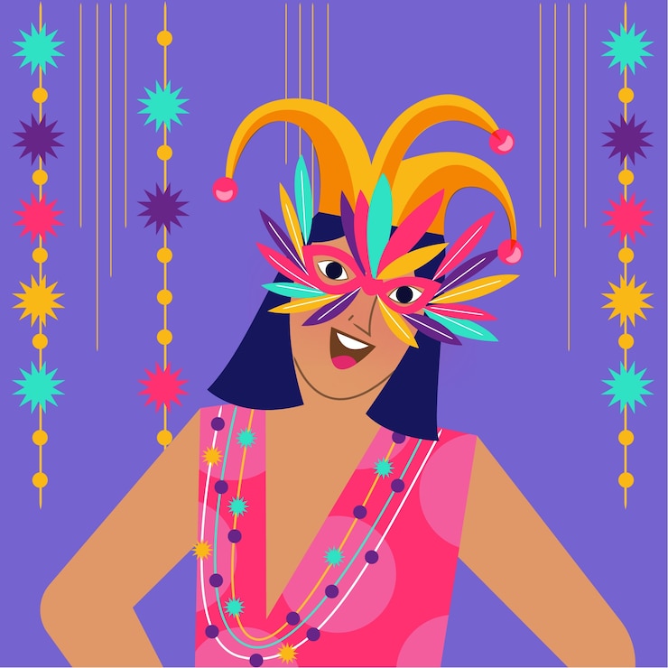 Vector platte mardi gras festival illustratie