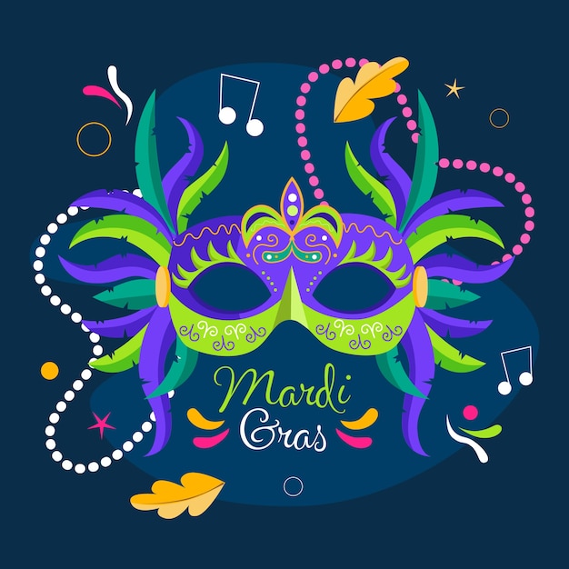 Platte mardi gras illustratie