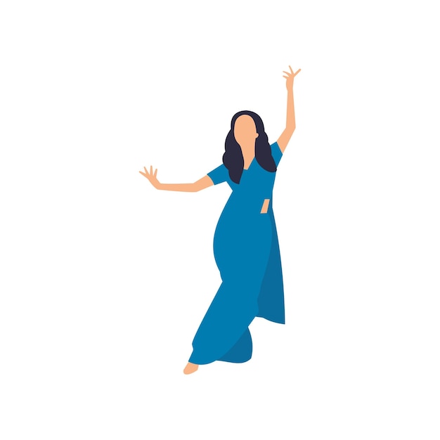 Platte mensen karakters Indiase danser sjabloon ontwerp vector pictogram illustratie