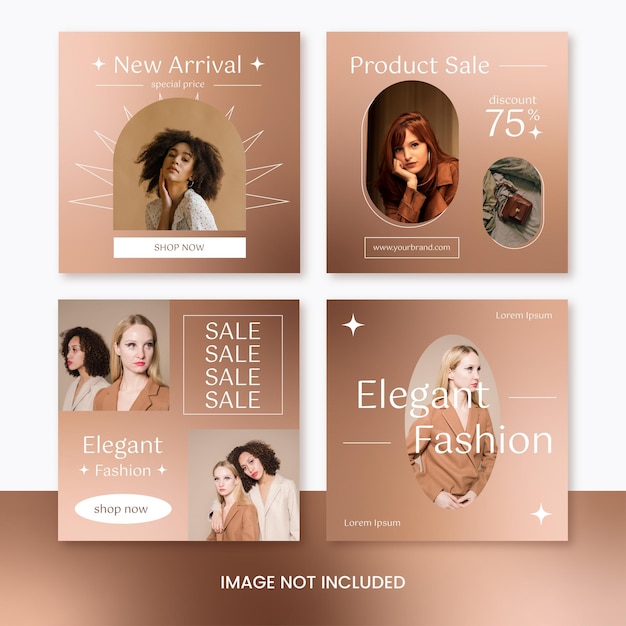 Platte minimale gradiënt mode sociale media instagram postsjabloon