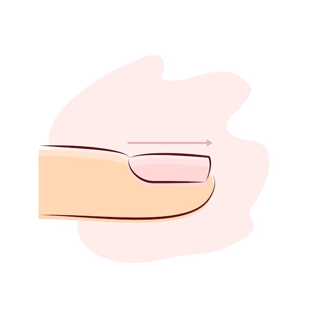 Platte nagel type manicure vector illustratie roze achtergrond