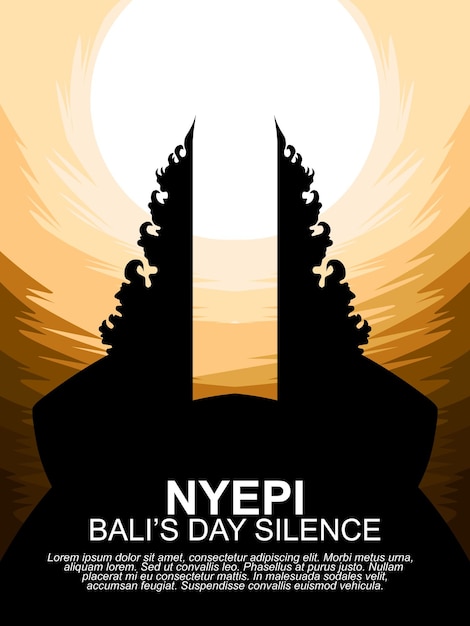 Vector platte nyepi-illustratie