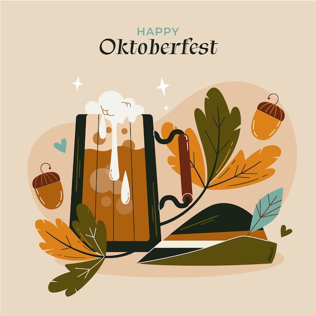 Vector platte oktoberfest illustratie