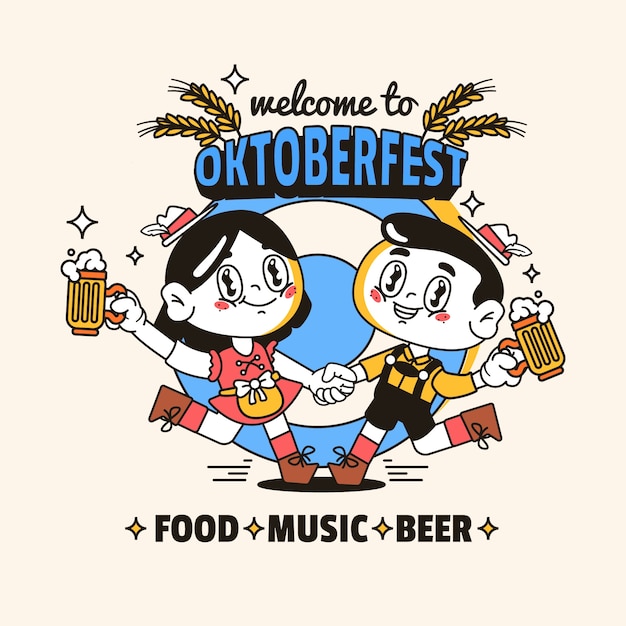 Vector platte oktoberfest illustratie