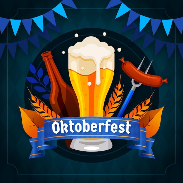 Platte oktoberfest illustratie