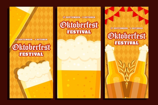 Platte oktoberfest verticale bannercollectie