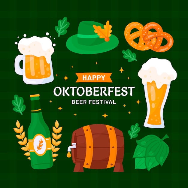 Platte oktoberfest viering illustratie