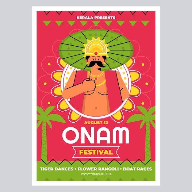 Platte onam verticale postersjabloon