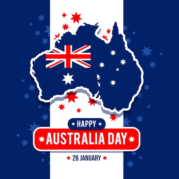 Platte ontwerp australië dag concept