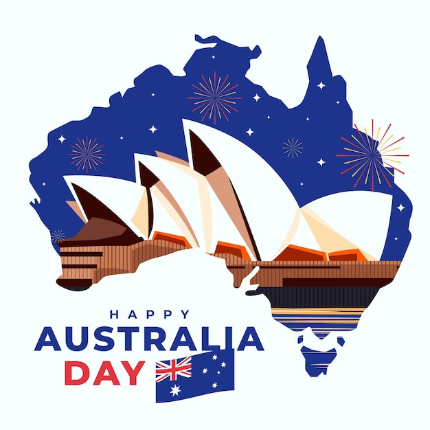 Vector platte ontwerp australië dag