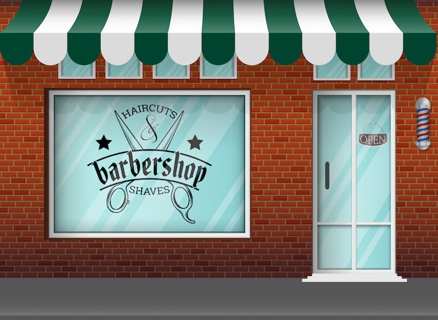 Vector platte ontwerp barbershop winkel