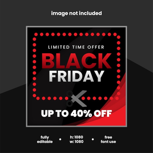 Platte ontwerp Black Friday Instagram post EPS Vector