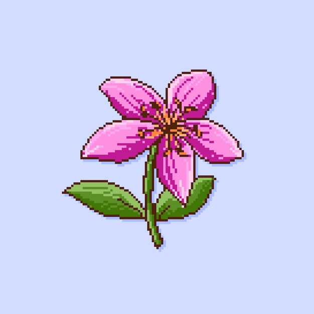 Platte ontwerp bloem pixelart