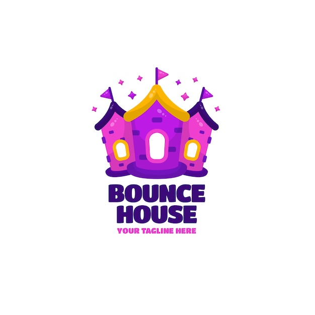 Vector platte ontwerp bounce huis logo