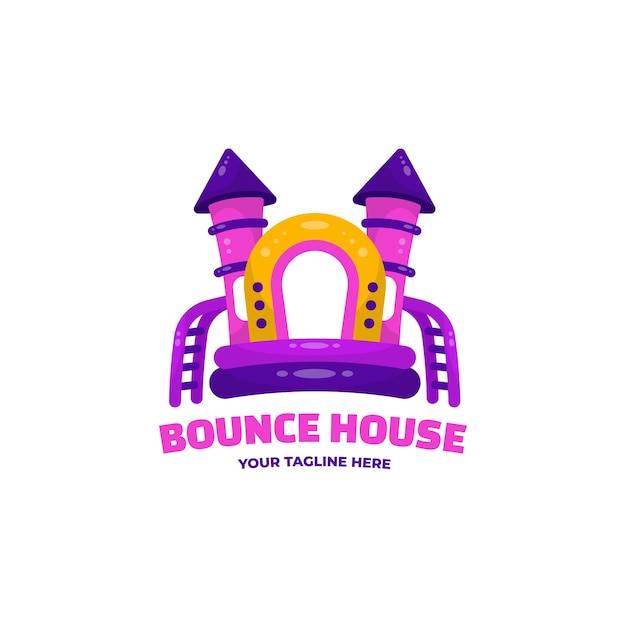 Vector platte ontwerp bounce huis logo