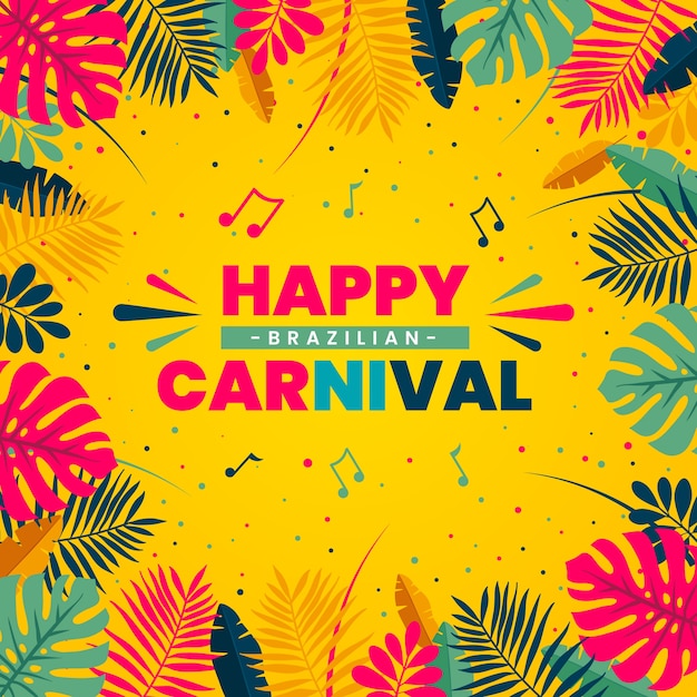 Vector platte ontwerp braziliaanse carnaval concept