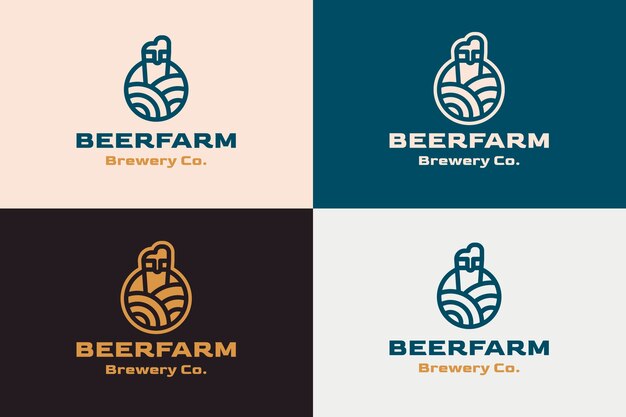 Platte ontwerp brouwerij logo ontwerp