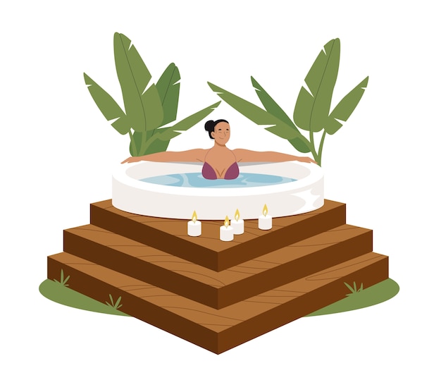 Platte ontwerp bubbelbad illustratie