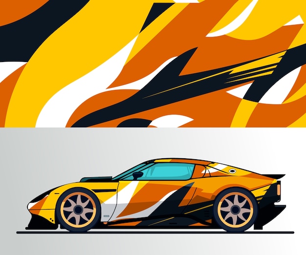 Platte ontwerp car wrap illustratie