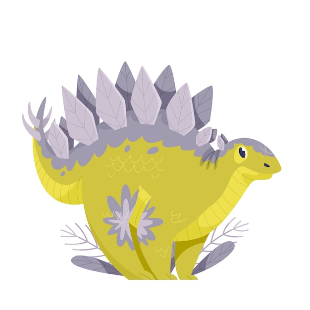 Vector platte ontwerp cartoon stegosaurus illustratie