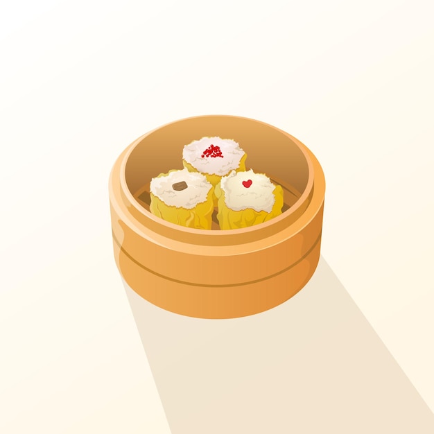 Platte ontwerp Chinese knoedels. Dim sum hand loting illustratie