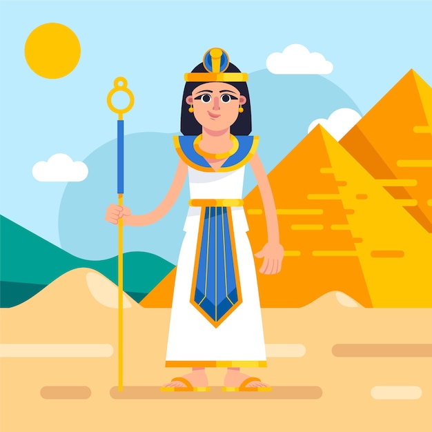 Vector platte ontwerp cleopatra illustratie