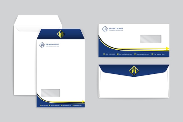 Platte ontwerp coffeeshop envelop sjabloon